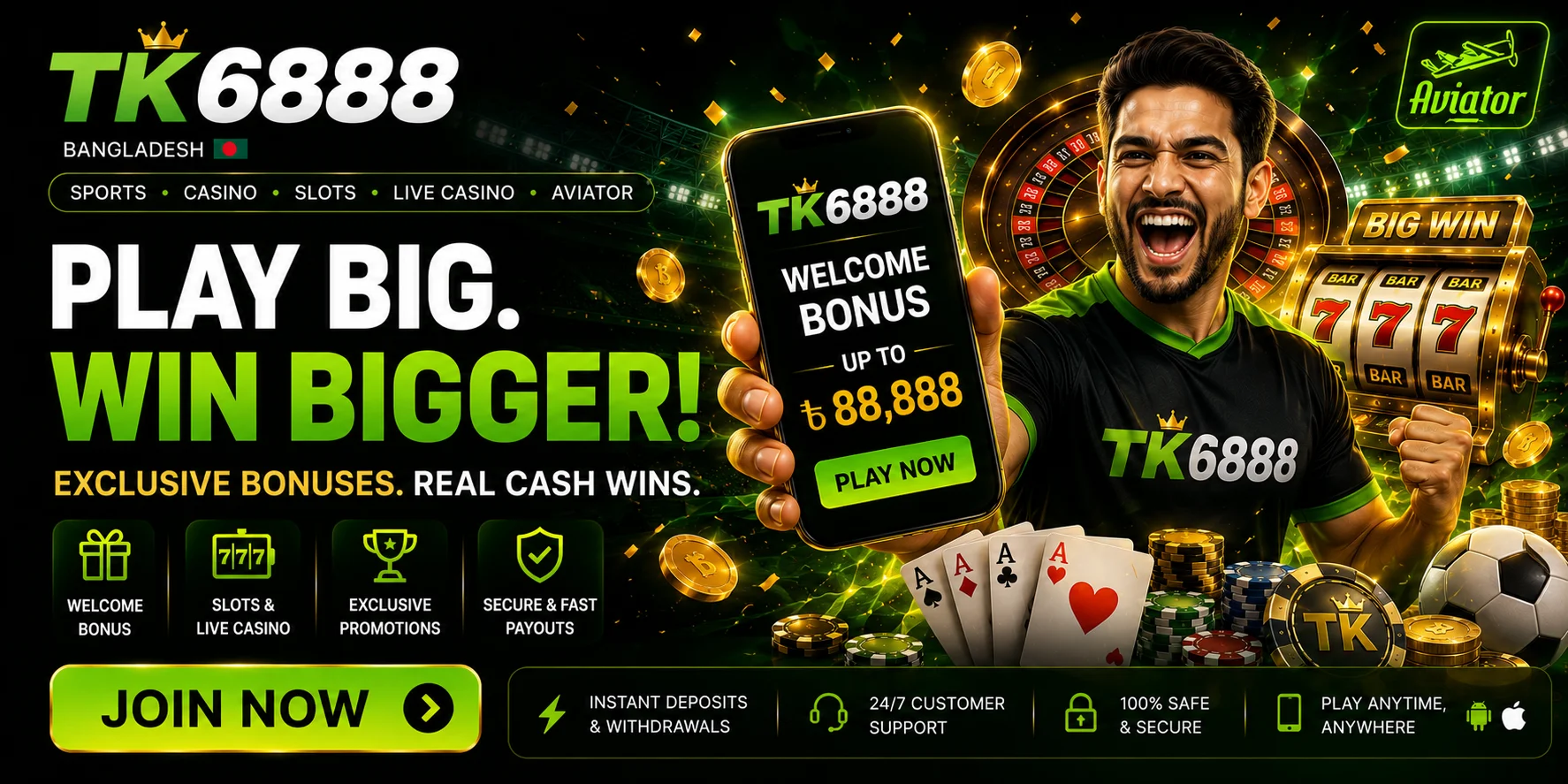 Cheerful young Bangladeshi man showing smartphone with colorful casino app screen